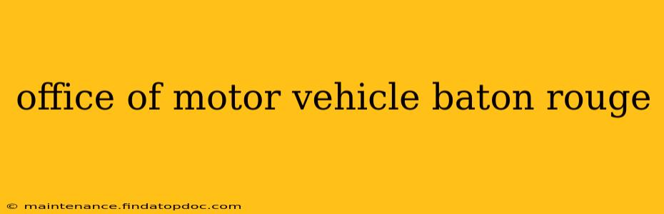 office of motor vehicle baton rouge