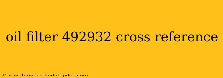 oil filter 492932 cross reference