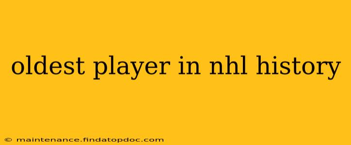 oldest player in nhl history