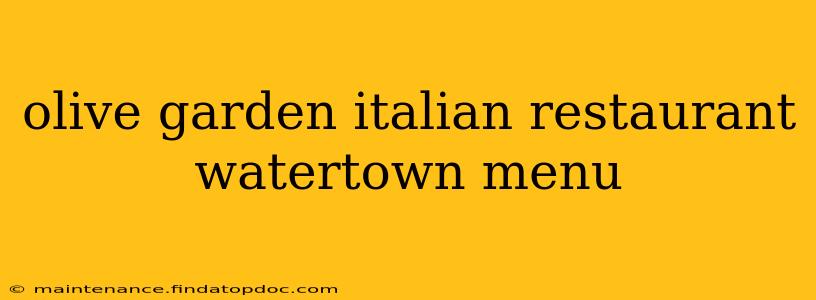 olive garden italian restaurant watertown menu