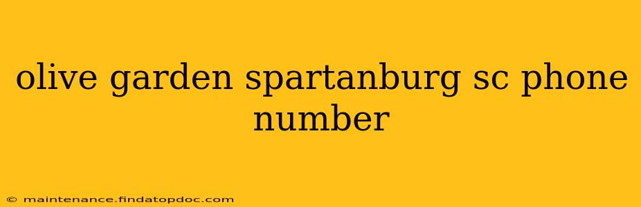 olive garden spartanburg sc phone number