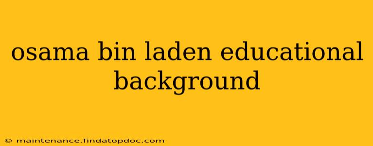 osama bin laden educational background