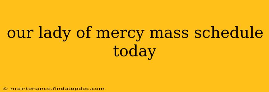 our lady of mercy mass schedule today
