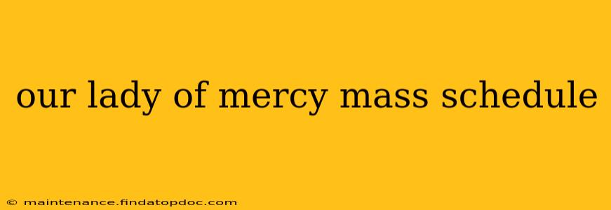 our lady of mercy mass schedule