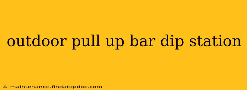 outdoor pull up bar dip station