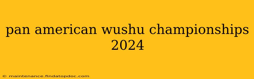 pan american wushu championships 2024