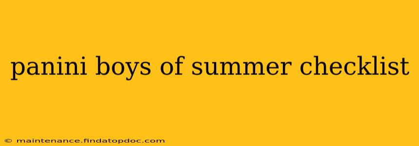 panini boys of summer checklist