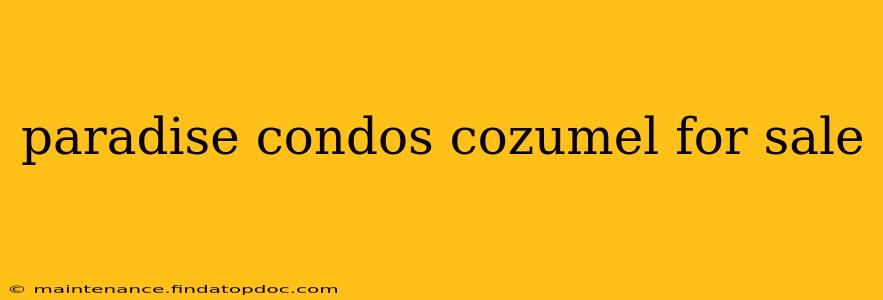 paradise condos cozumel for sale