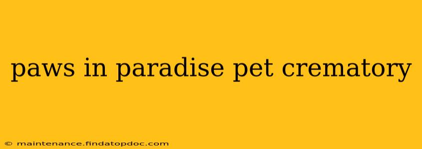 paws in paradise pet crematory
