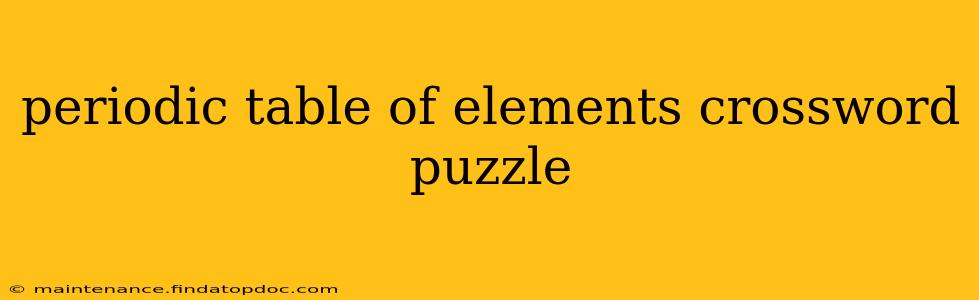 periodic table of elements crossword puzzle