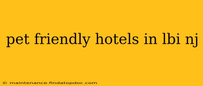 pet friendly hotels in lbi nj