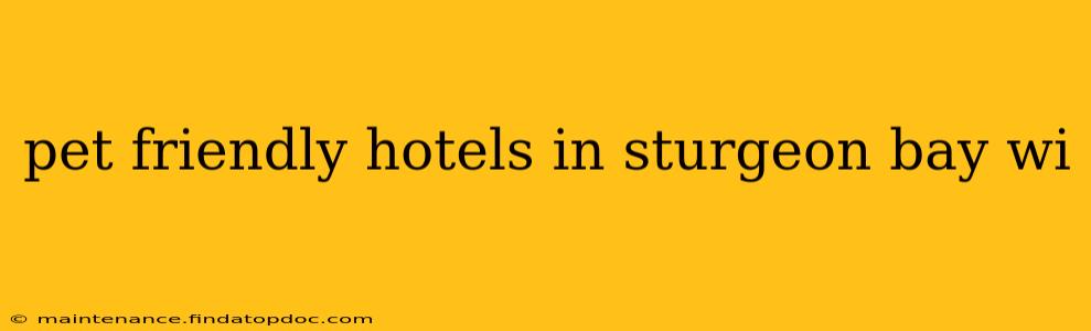 pet friendly hotels in sturgeon bay wi