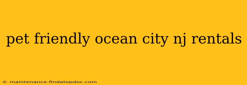 pet friendly ocean city nj rentals