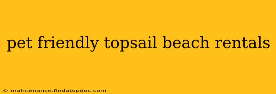 pet friendly topsail beach rentals