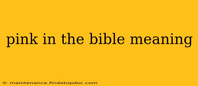 pink in the bible meaning