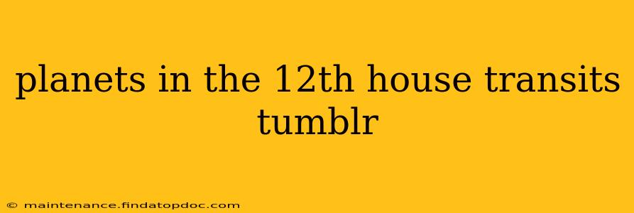 planets in the 12th house transits tumblr
