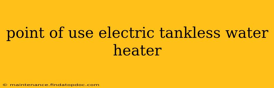 point of use electric tankless water heater