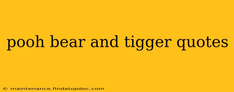 pooh bear and tigger quotes