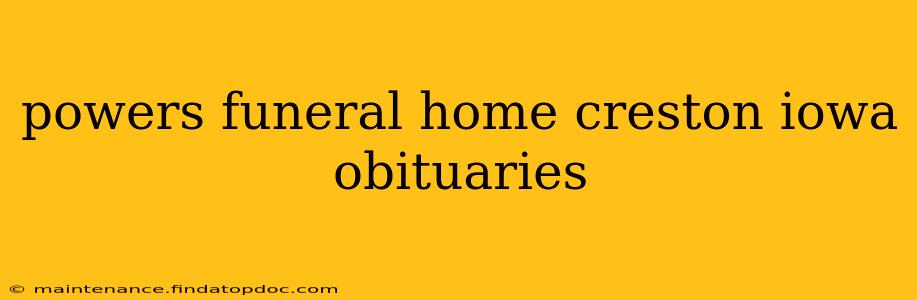 powers funeral home creston iowa obituaries