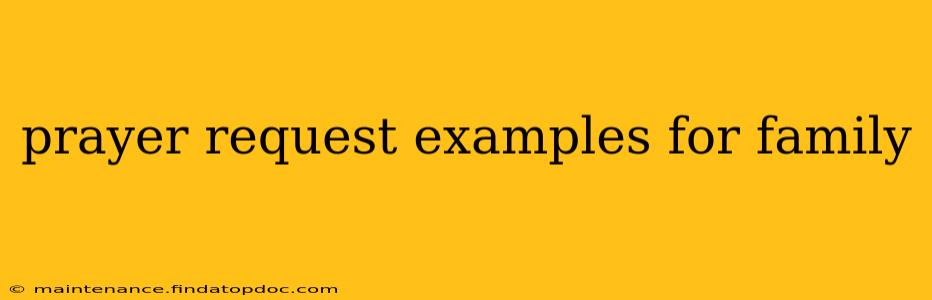 prayer request examples for family