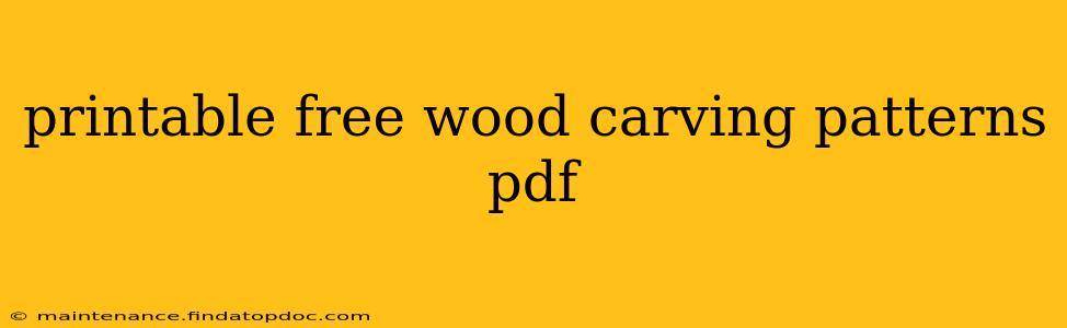 printable free wood carving patterns pdf