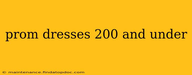 prom dresses 200 and under