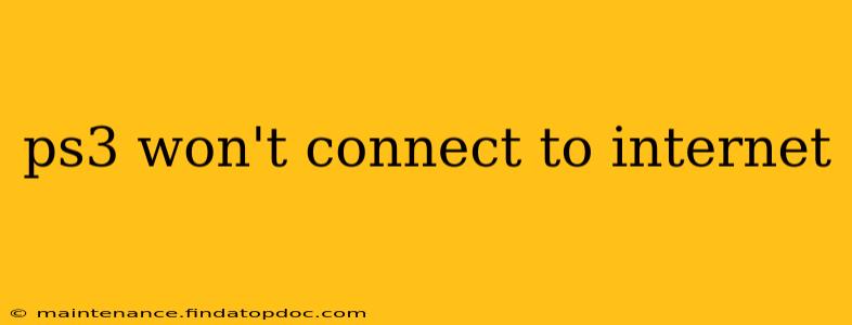 ps3 won't connect to internet