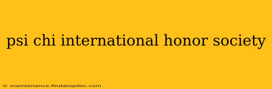 psi chi international honor society