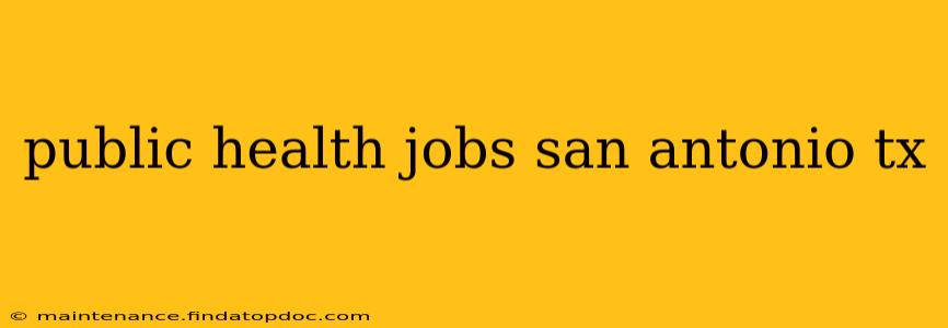 public health jobs san antonio tx