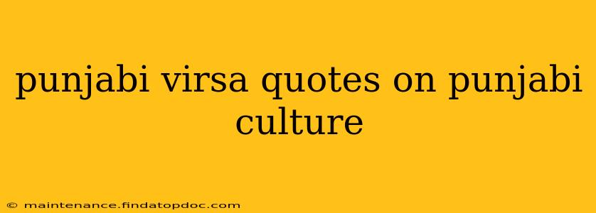 punjabi virsa quotes on punjabi culture