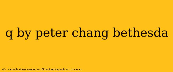 q by peter chang bethesda