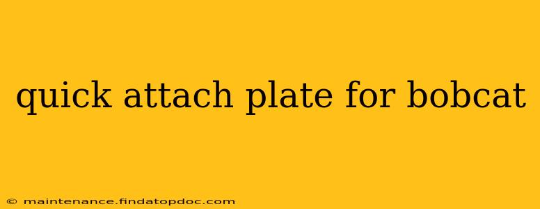 quick attach plate for bobcat