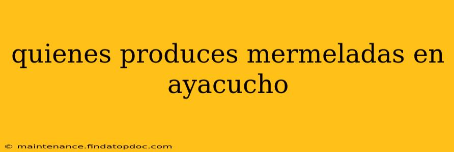 quienes produces mermeladas en ayacucho