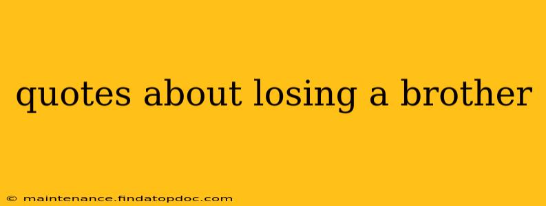 quotes about losing a brother