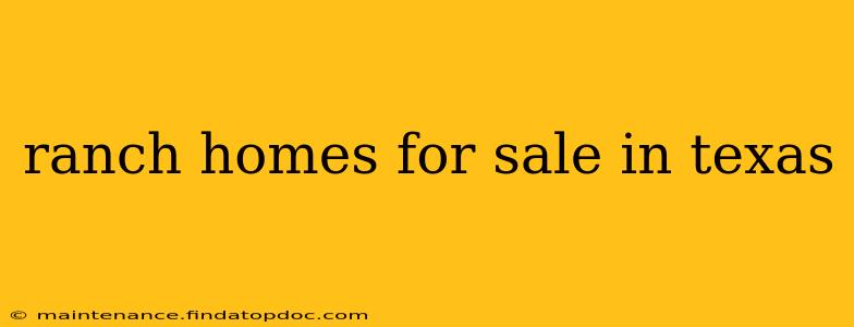 ranch homes for sale in texas