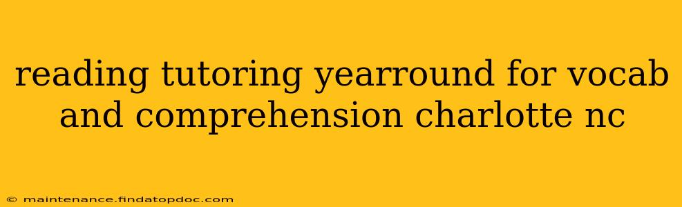reading tutoring yearround for vocab and comprehension charlotte nc