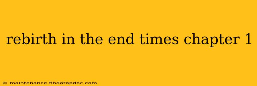 rebirth in the end times chapter 1