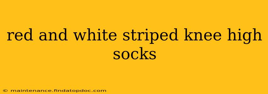 red and white striped knee high socks