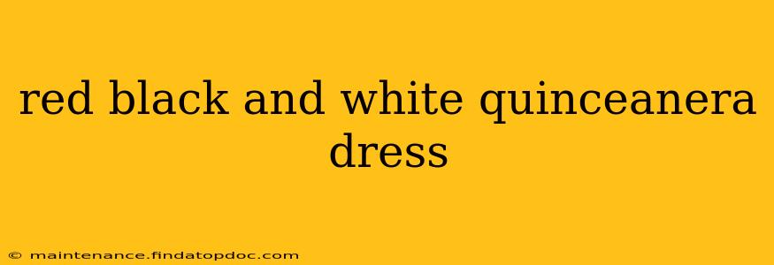 red black and white quinceanera dress
