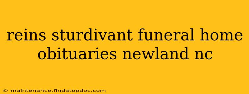 reins sturdivant funeral home obituaries newland nc