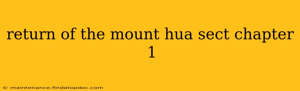 return of the mount hua sect chapter 1