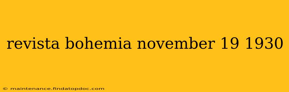 revista bohemia november 19 1930