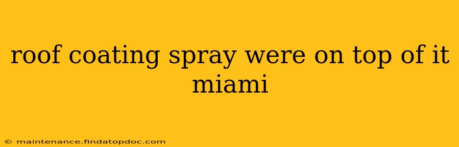 roof coating spray were on top of it miami