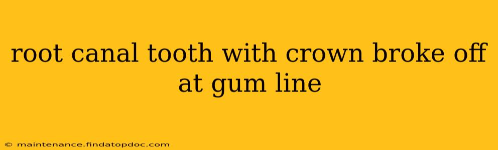 root canal tooth with crown broke off at gum line