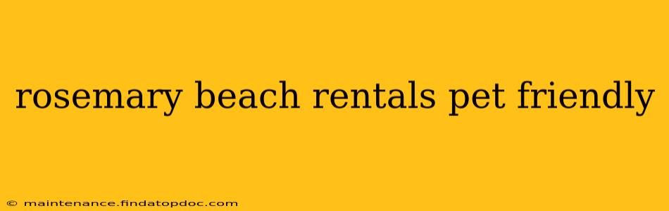 rosemary beach rentals pet friendly