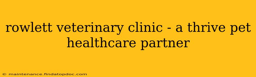 rowlett veterinary clinic - a thrive pet healthcare partner