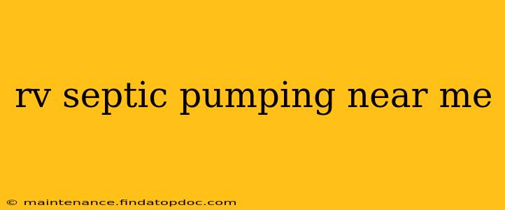 rv septic pumping near me