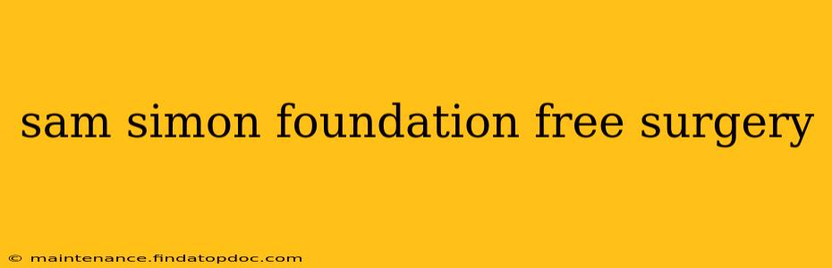 sam simon foundation free surgery