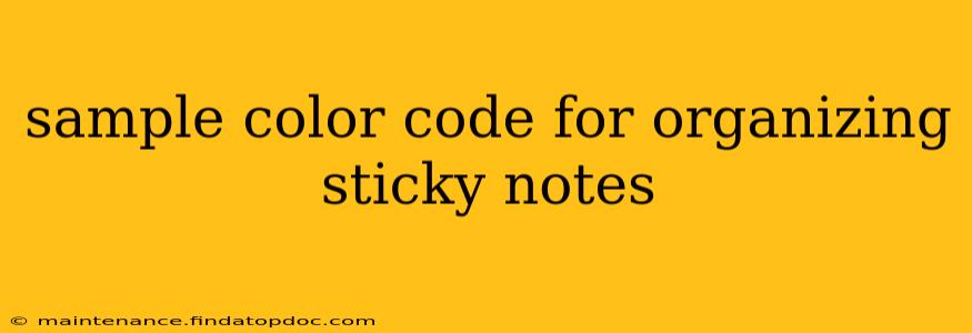 sample color code for organizing sticky notes