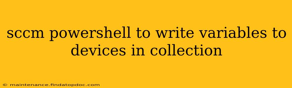 sccm powershell to write variables to devices in collection